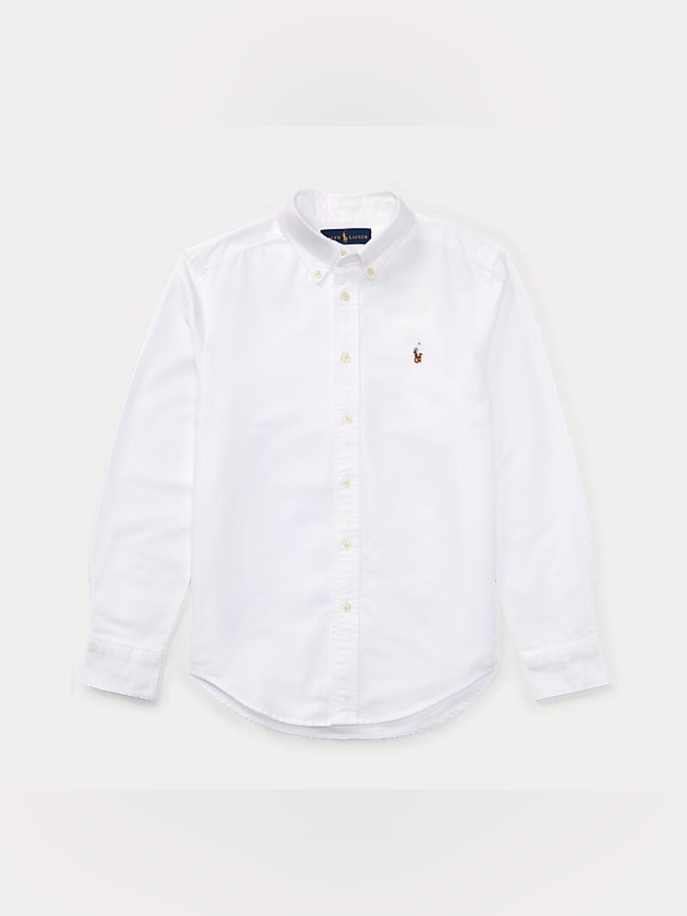 Boys Ralph Lauren Classic Iconic White Button Up Oxford Dress Shirt Sz 12
